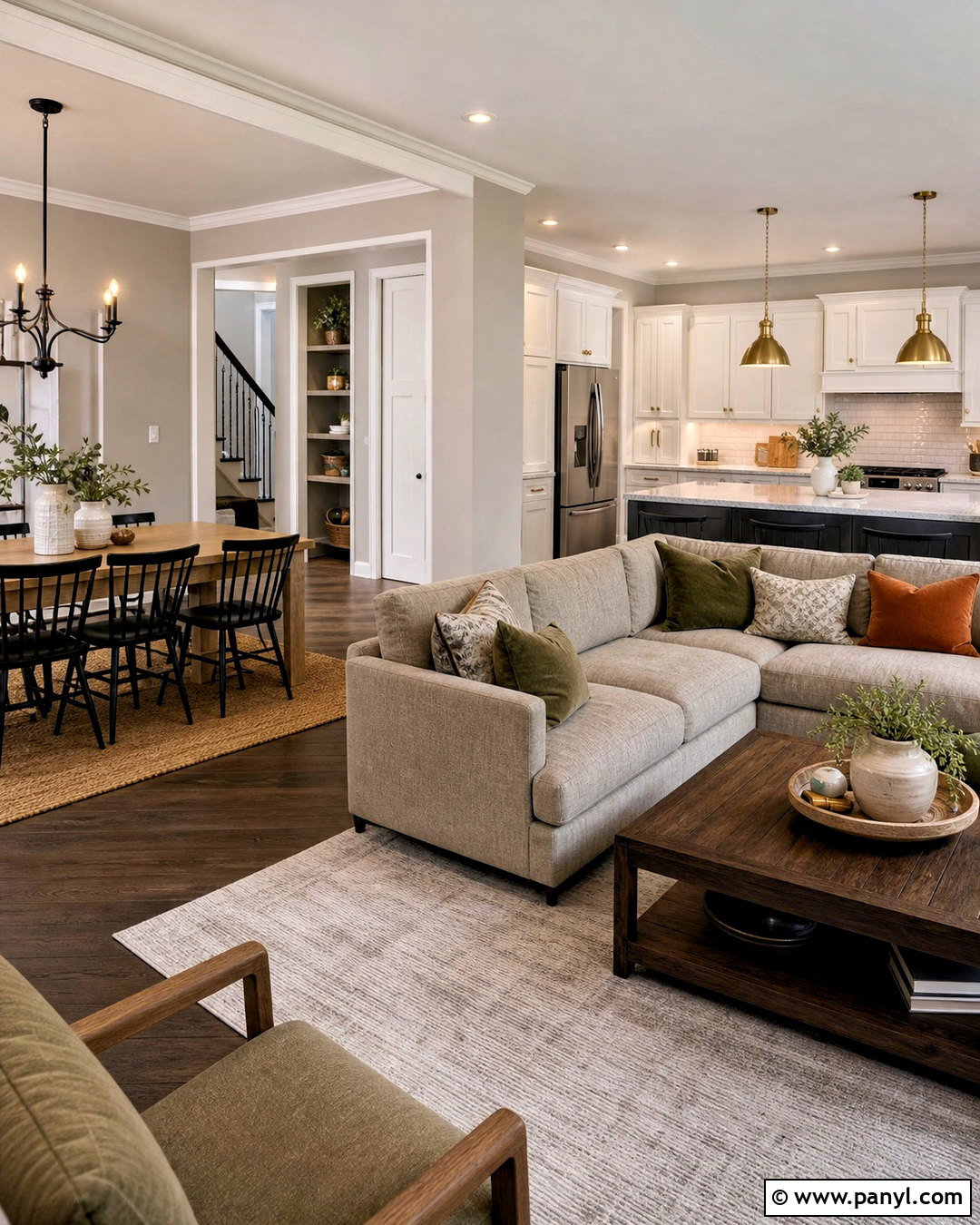 Soft Greige Wall Color Open Floor Plan - 20 wall color design ideas