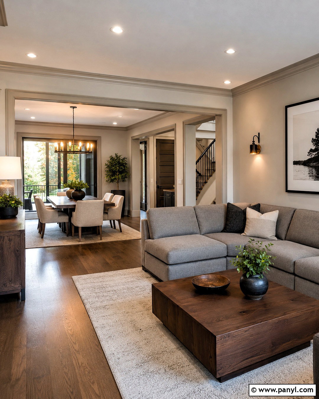 Soft Greige Walls And Trim In An Open Living Room - 35 trim and walls same color ideas