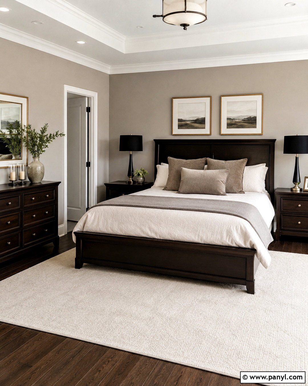 Soft Greige Walls With Dark Wood - 20 Wall Colors To Match Dark Wood Ideas