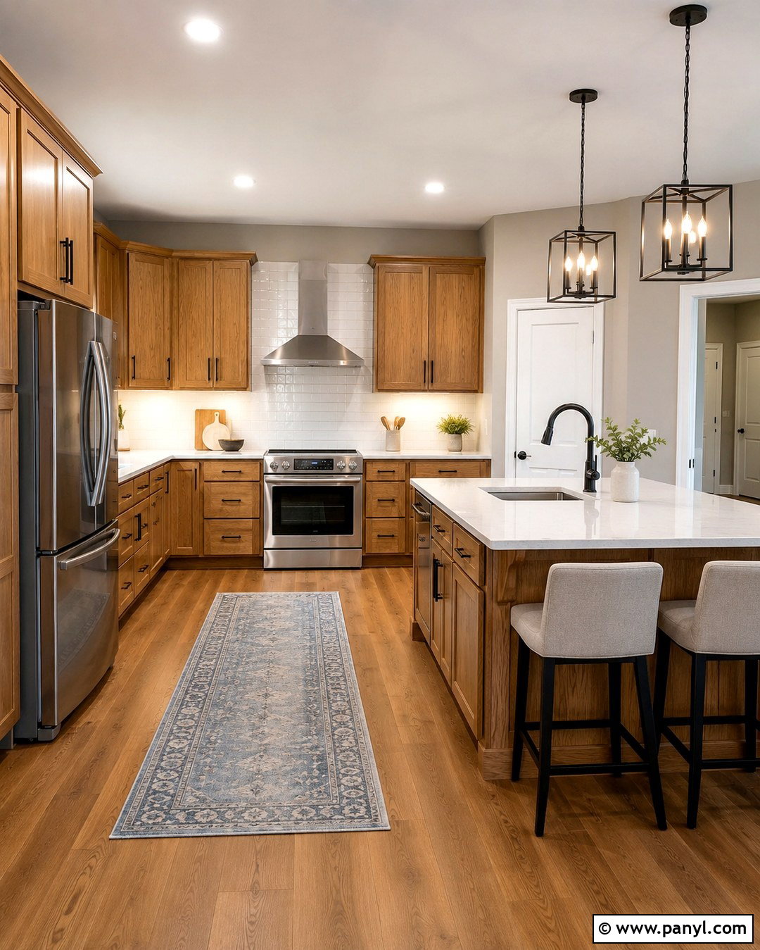 Soft Greige Walls With Honey Oak Cabinets - 20 Honey Oak Cabinet Kitchen Wall Color Ideas