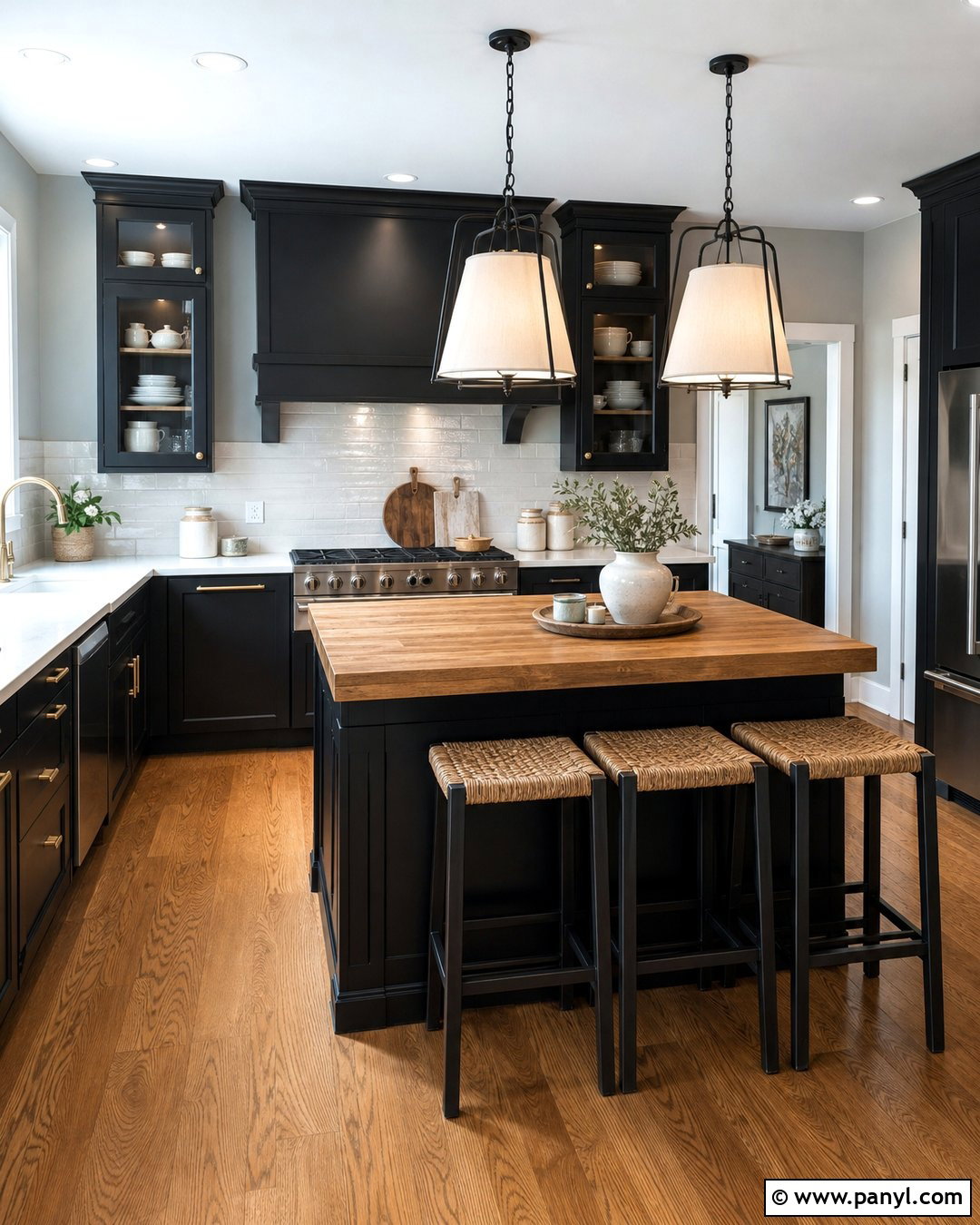 25 Grey Walls Black Cabinets for a Sleek Modern Kitchen
