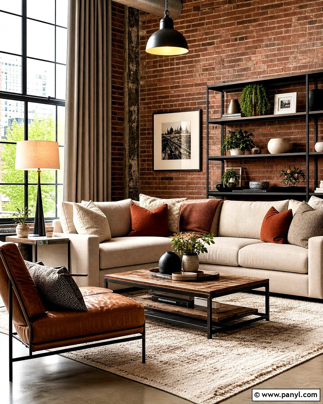 Soft Industrial Living Room - 20 living room designs