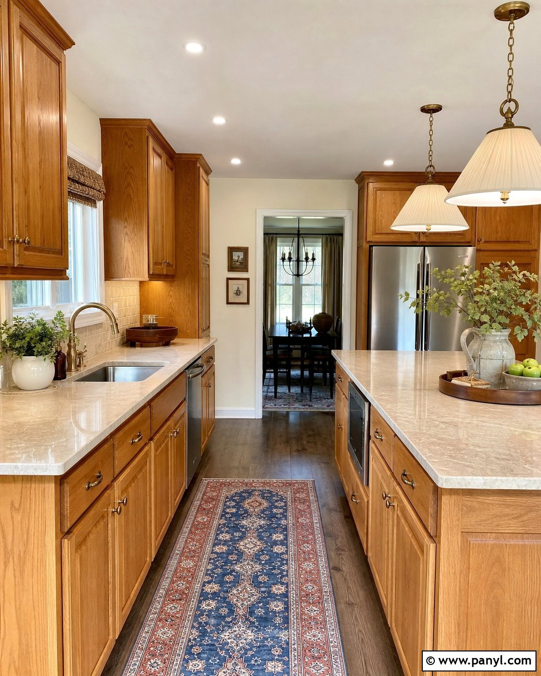 Soft Ivory Walls With Honey Oak Cabinets - 35 honey oak kitchen cabinets wall color ideas