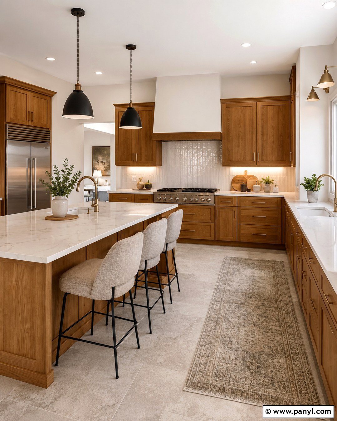 Soft Ivory Walls With Honey Oak Cabinets - 20 Honey Oak Cabinet Kitchen Wall Color Ideas