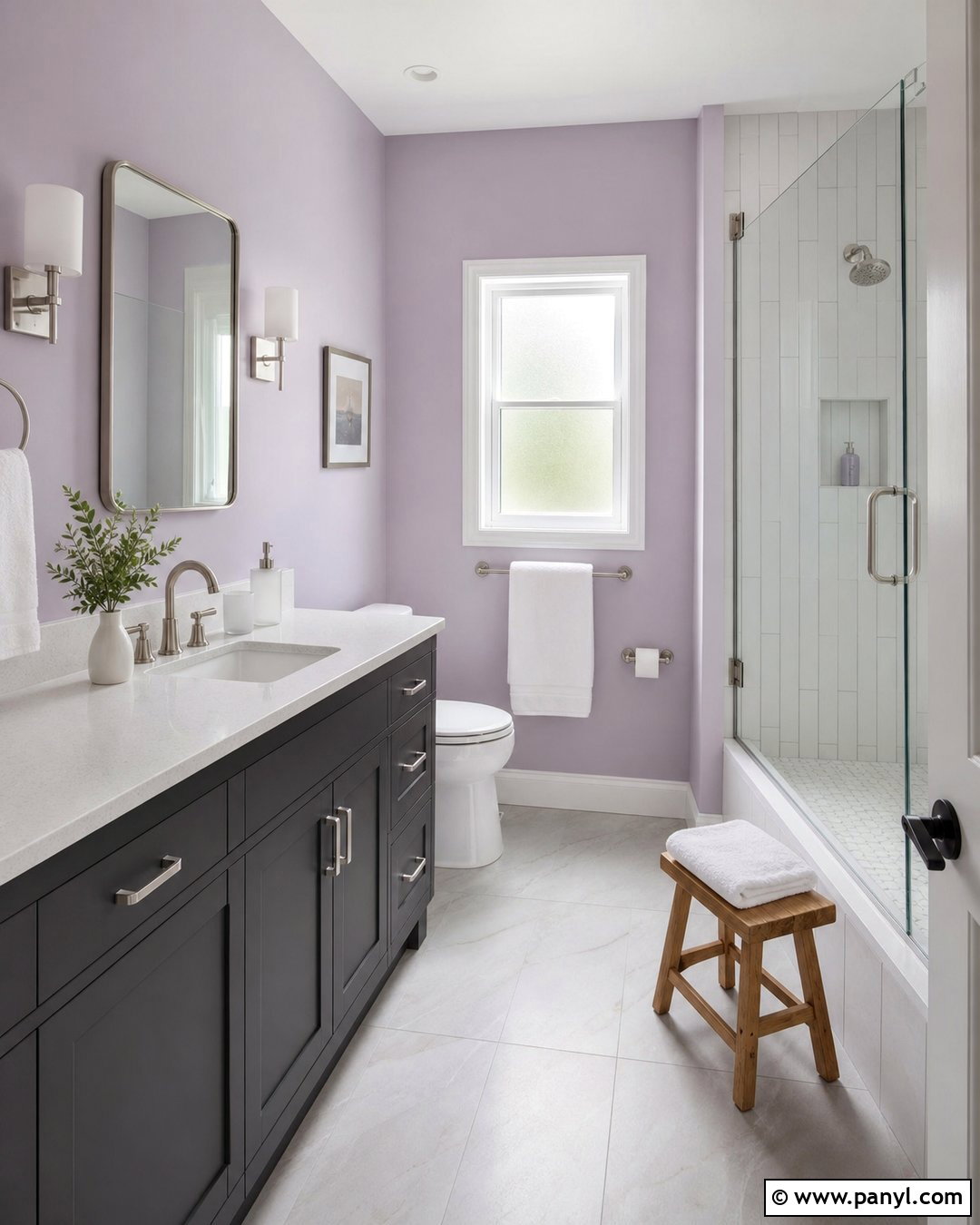 Soft Lavender Bathroom Walls - 35 grey vanity bathroom wall colors