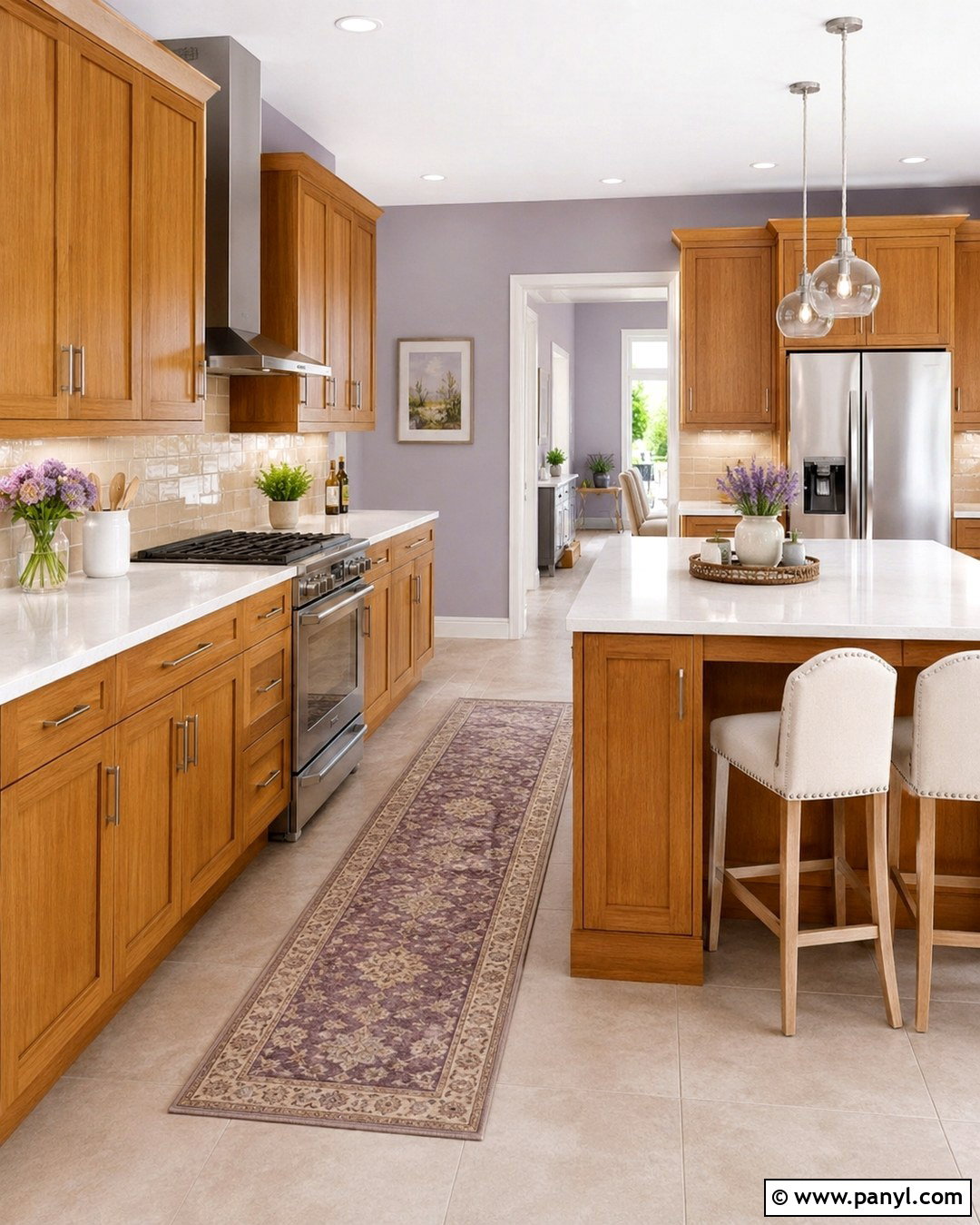 Soft Lavender Kitchen Walls - 20 Kitchen Wall Colours With Oak Cabinets