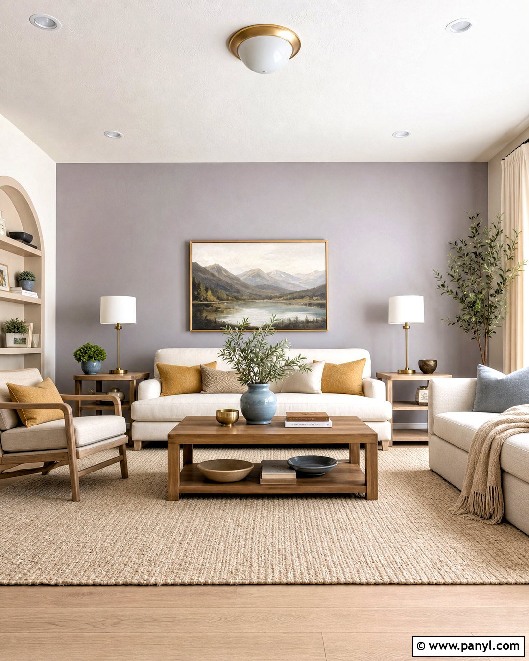 Soft Lavender Living Room Accent Wall - 20 accent wall colors living room ideas