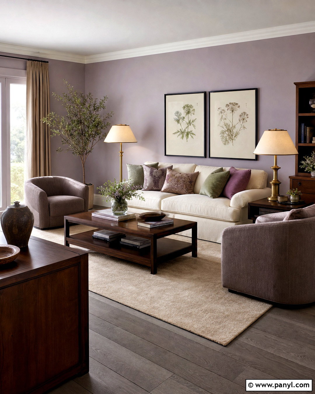 Soft Lavender Living Room With Grey Flooring - 20 grey flooring living room paint colors
