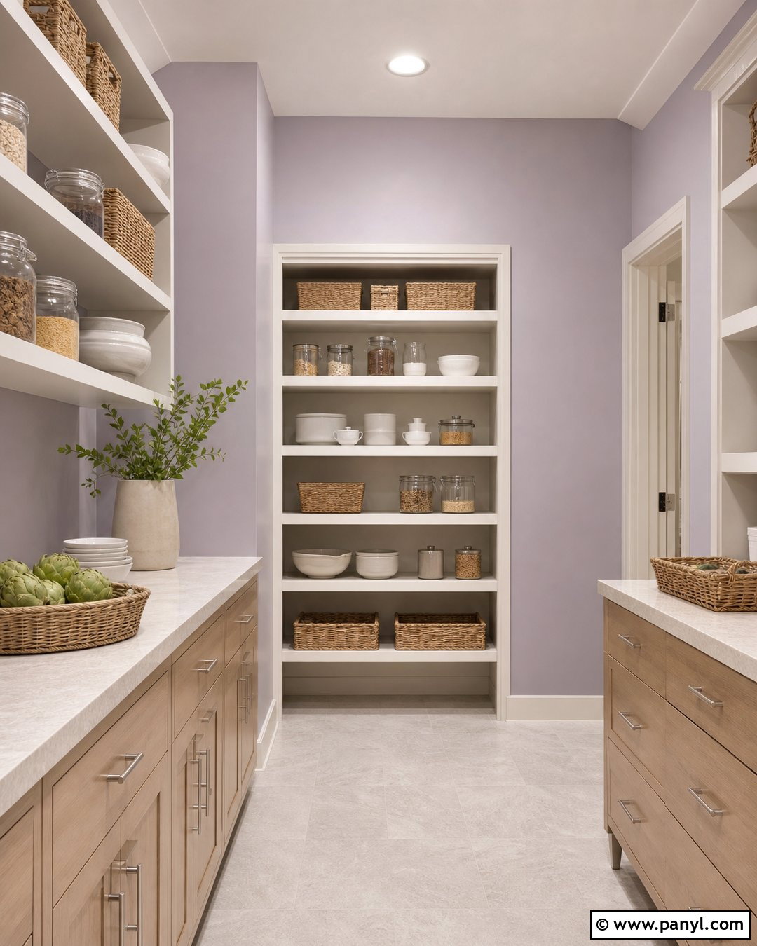 Soft Lavender Pantry Walls - 25 Pantry Wall Colors