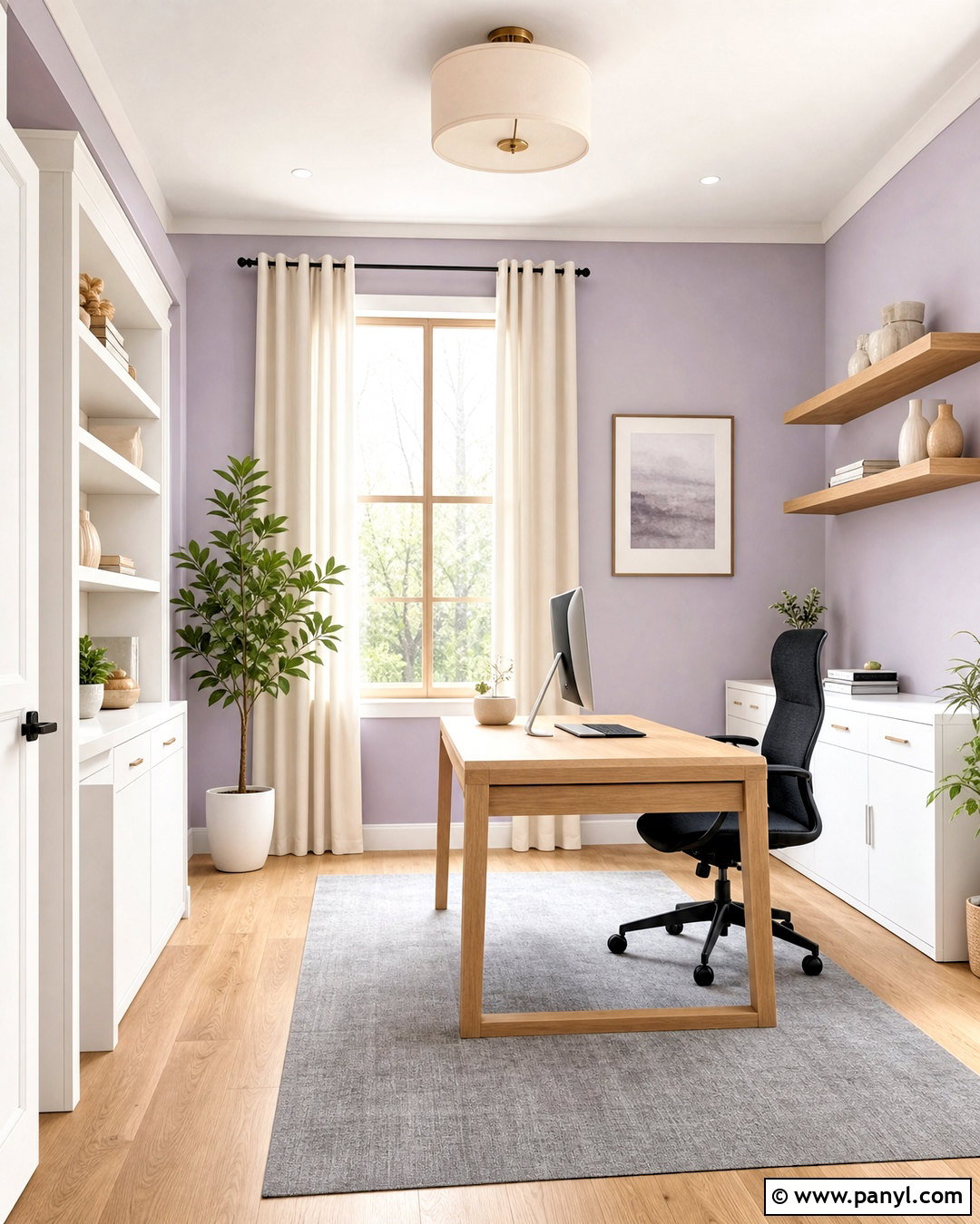 Soft Lavender Purple Office - 20 purple office paint ideas