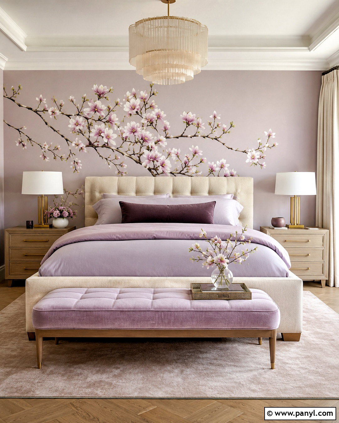 Soft Lavender With Magnolia Walls - 20 What Colour Goes With Magnolia Walls