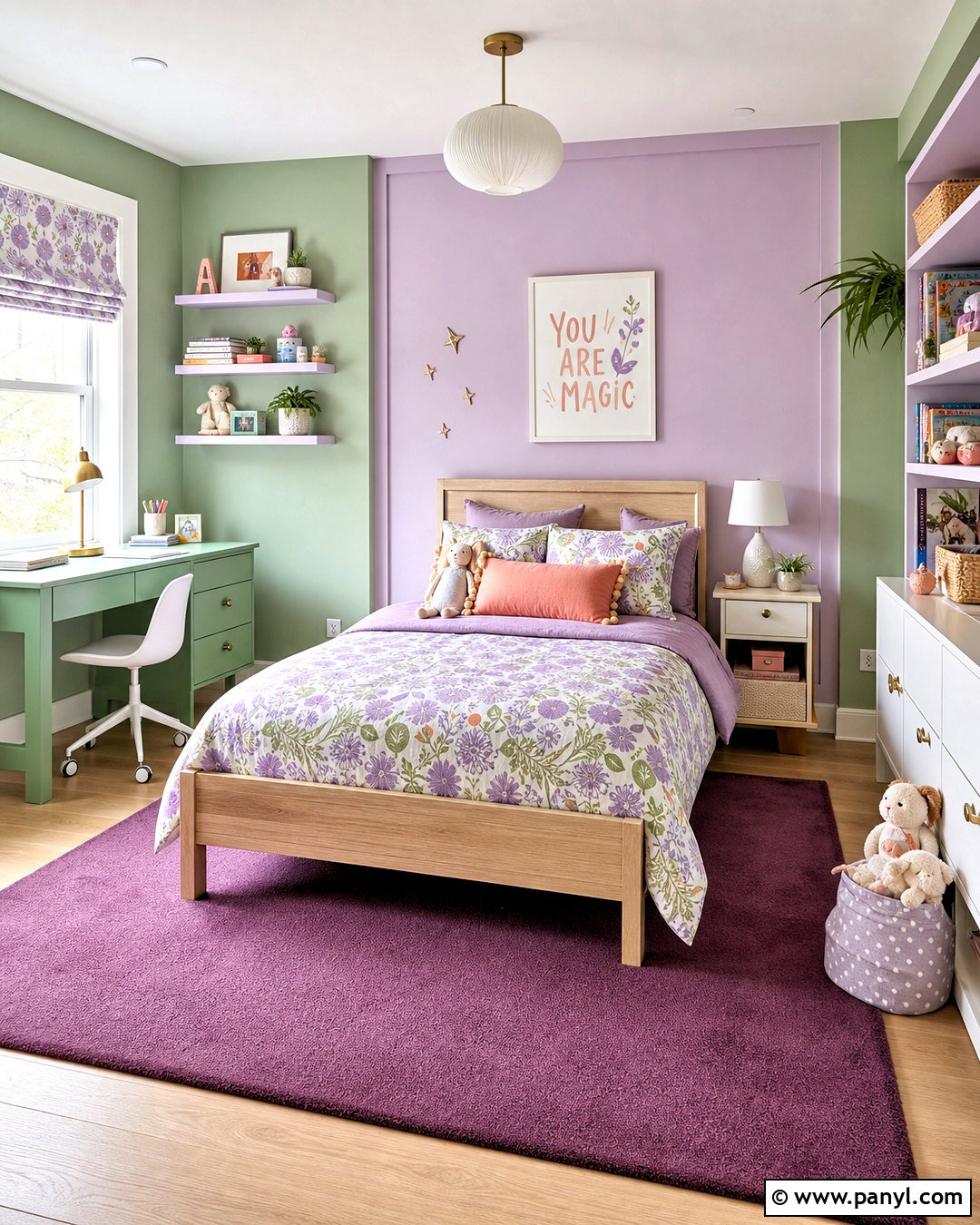 Soft Lilac And Green Kids Room - 20 kids room paint colors