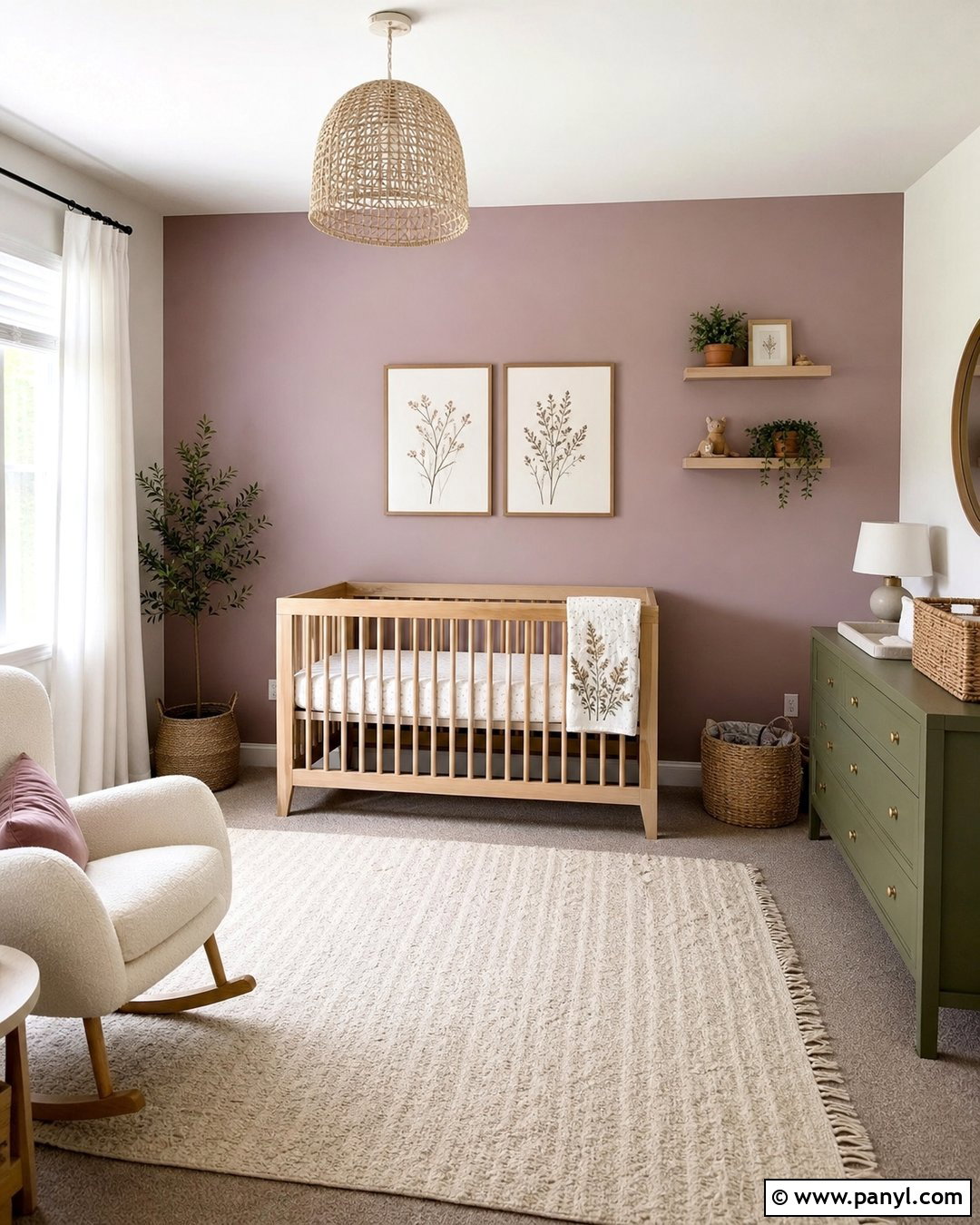 Soft Mauve Accent Wall Nursery - 30 Mauve Accent Wall Ideas