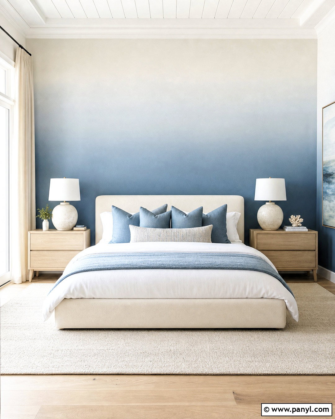 Soft Ombre Bedroom Wall - 20 bedroom wall accent ideas