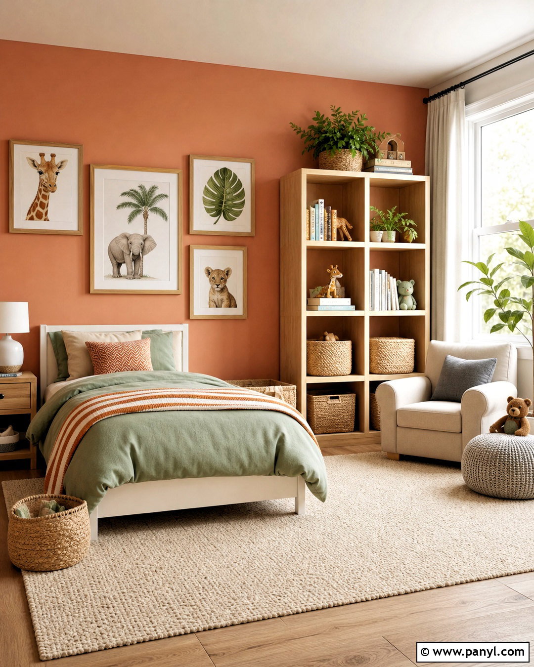 Soft Orange Kids Room Wall - 20 orange wall decor ideas