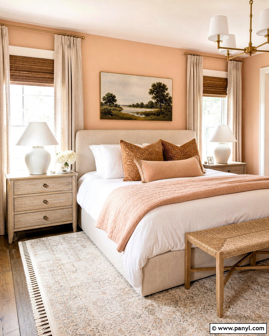 Soft Peach And Ivory Guest Bedroom Color Combination - 20 color combinations home ideas