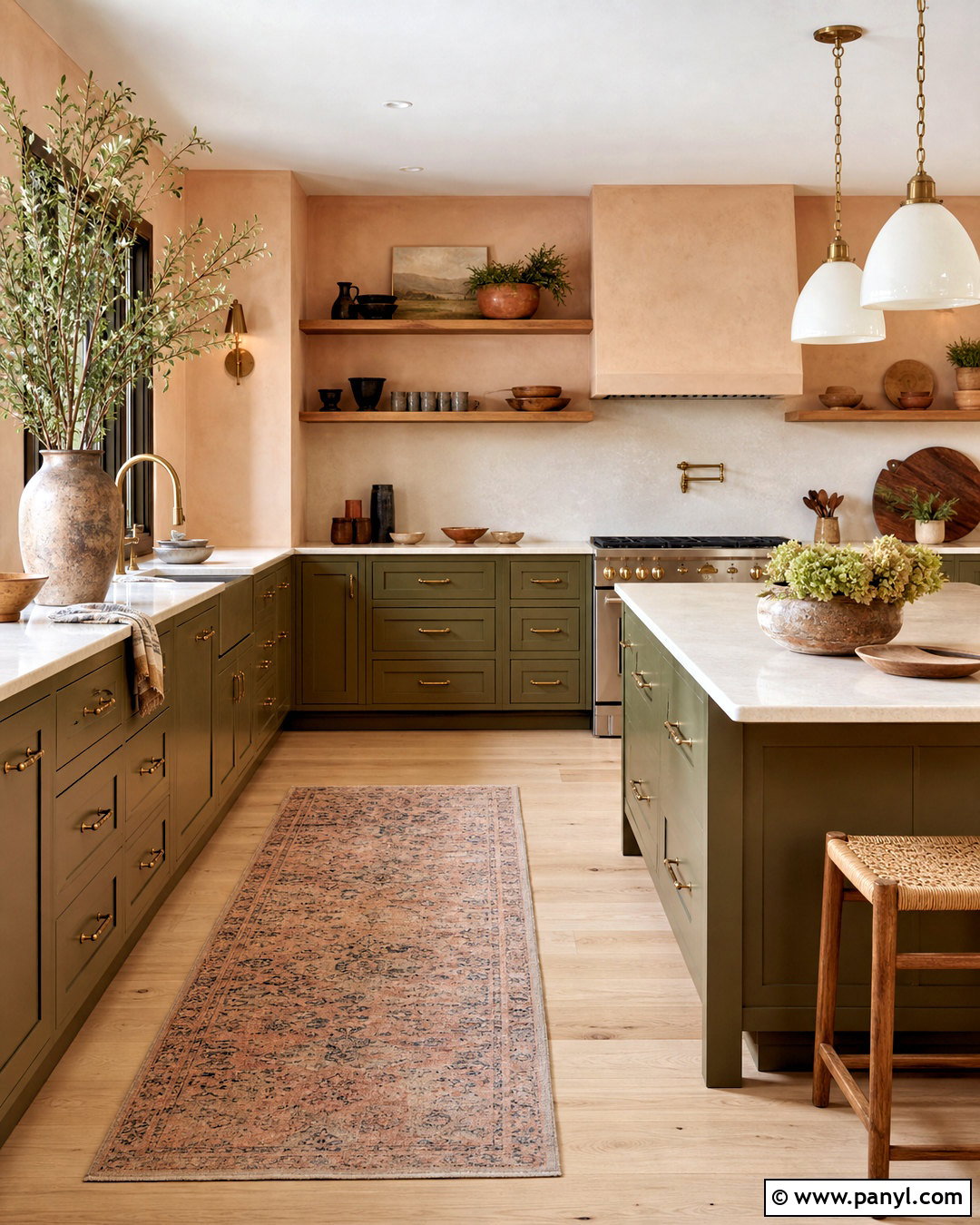 Soft Peach And Olive Kitchen Palette - 20 kitchen color palette ideas