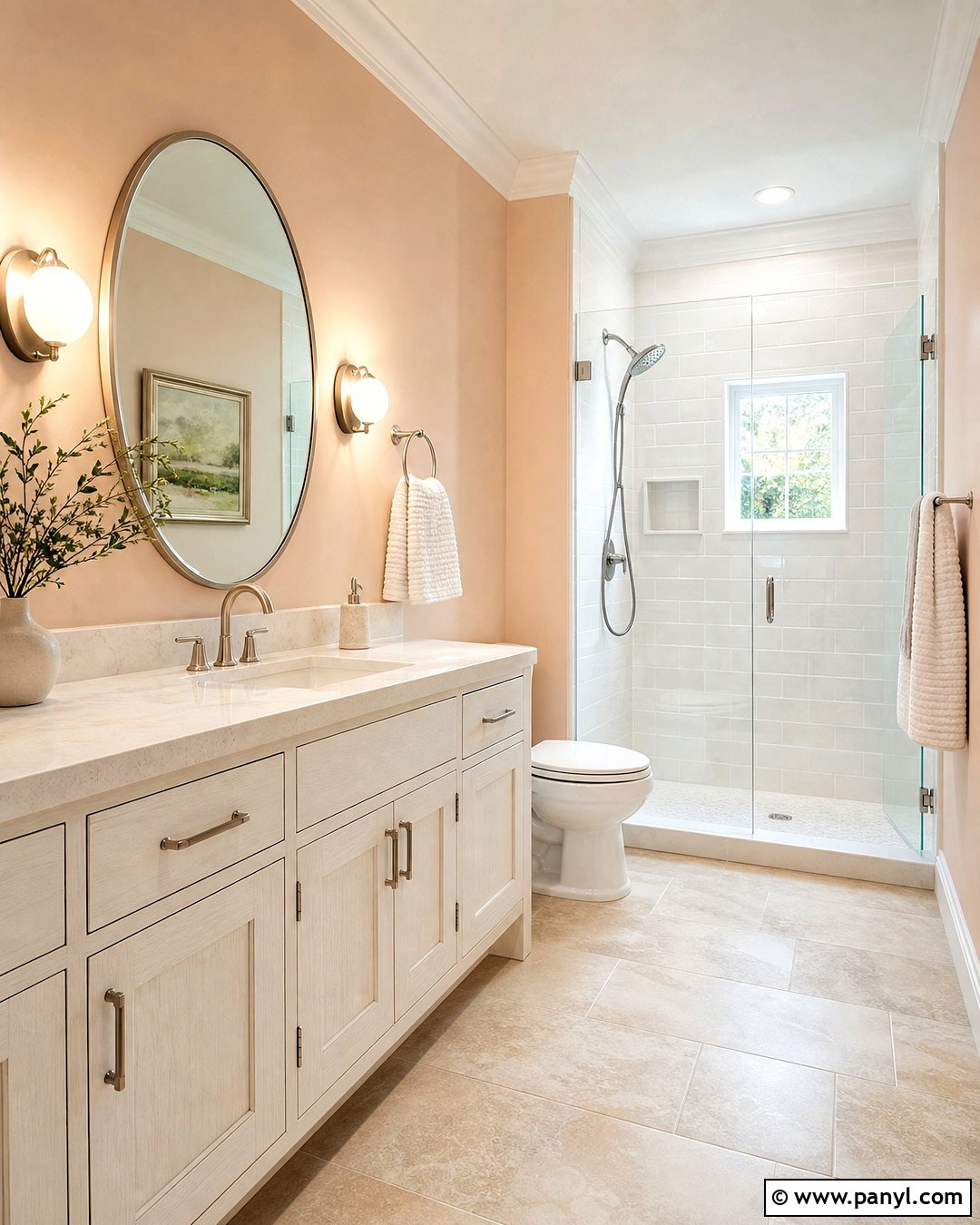 Soft Peach And White Bathroom - 20 peach bathroom ideas