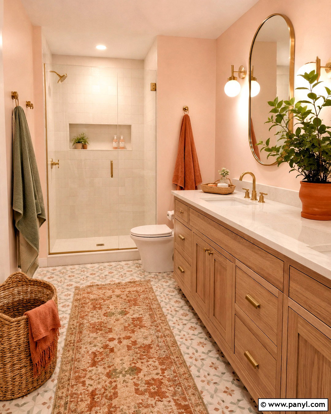 Soft Peach Bathroom Wall Color - 40 Room Wall Color Ideas