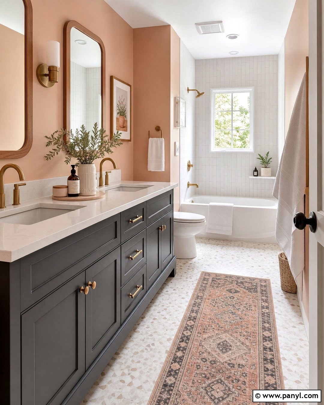 Soft Peach Bathroom Walls - 35 grey vanity bathroom wall colors