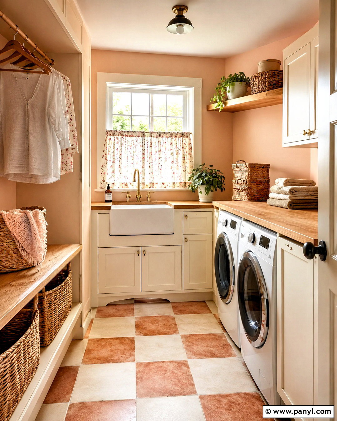 Soft Peach Cottage Laundry Room - 20 cottage paint colors interior ideas