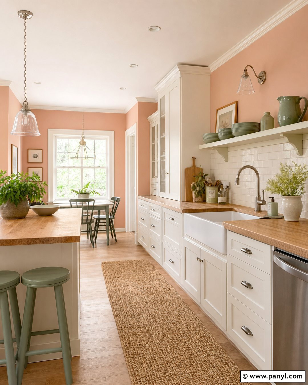 Soft Peach Kitchen Walls - 35 kitchen wall colours