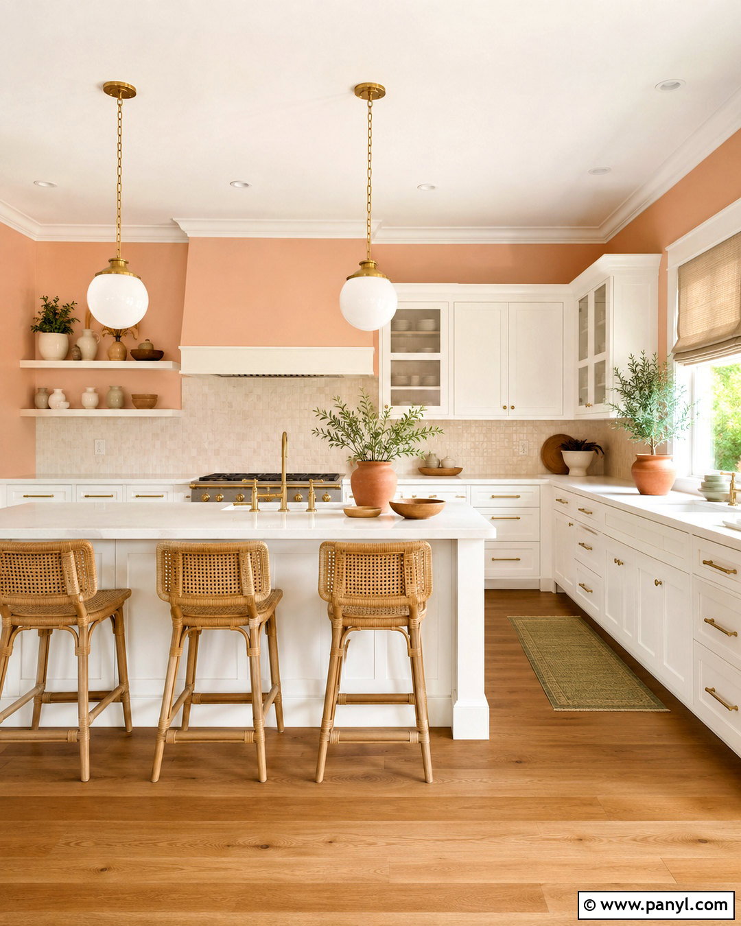Soft Peach Kitchen Walls - 35 white kitchen cabinets wall color ideas