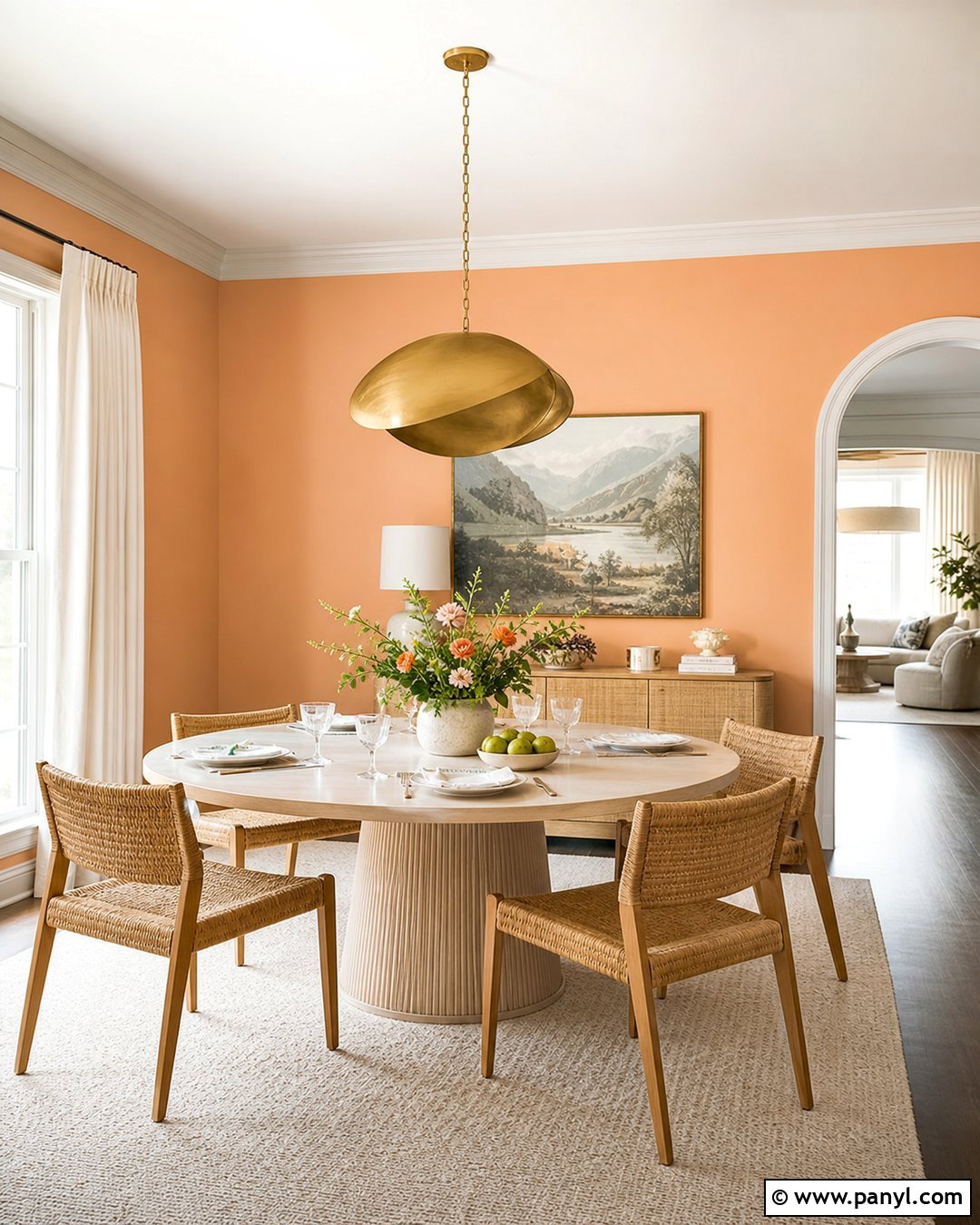 Soft Peach Orange Dining Room - 35 orange wall paint ideas