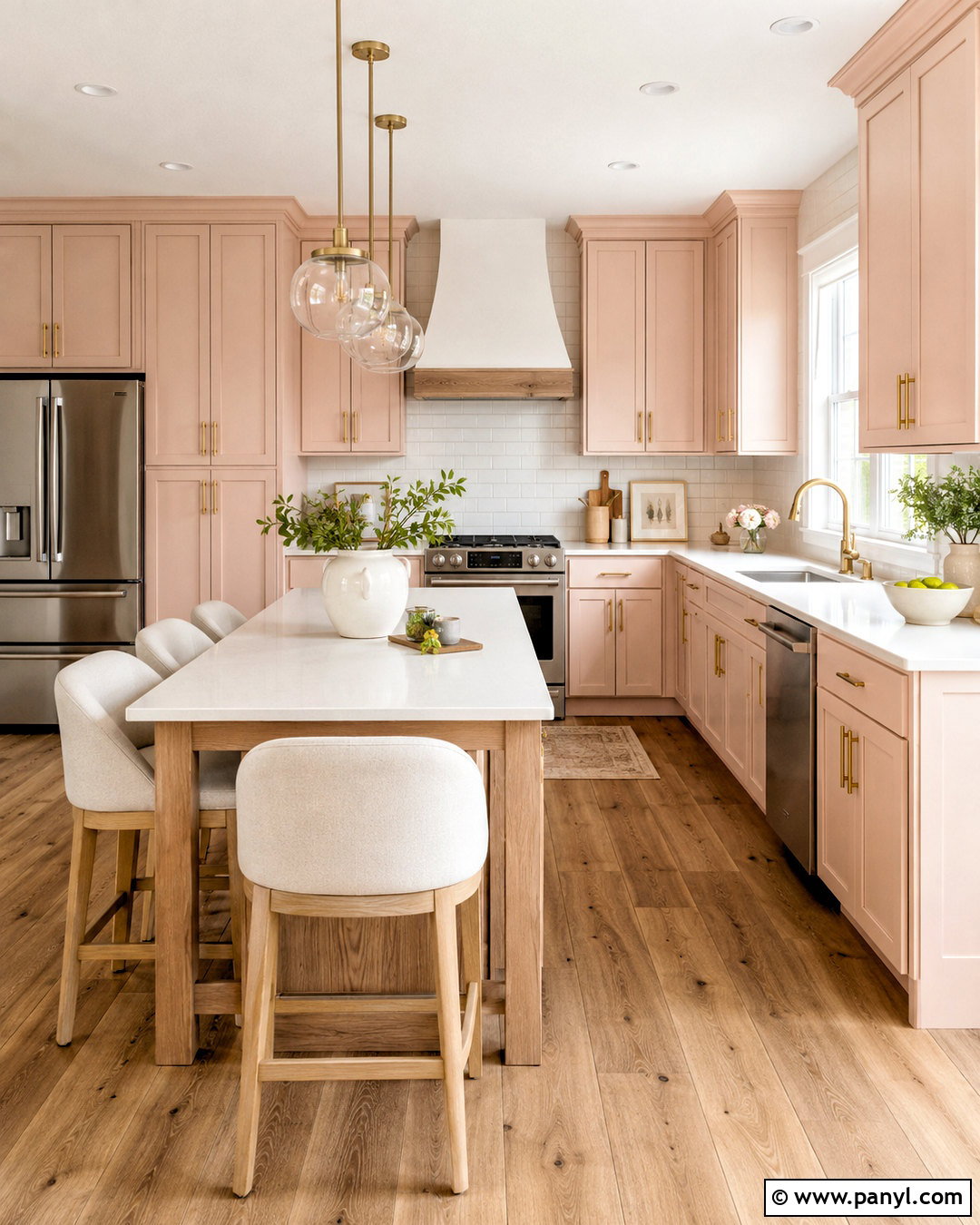 Soft Peach Shaker Kitchen Cabinets - 20 peach kitchen cabinets