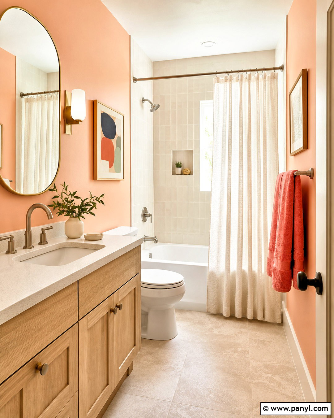 Soft Peach Small Bathroom Walls - 35 small bathroom wall colors