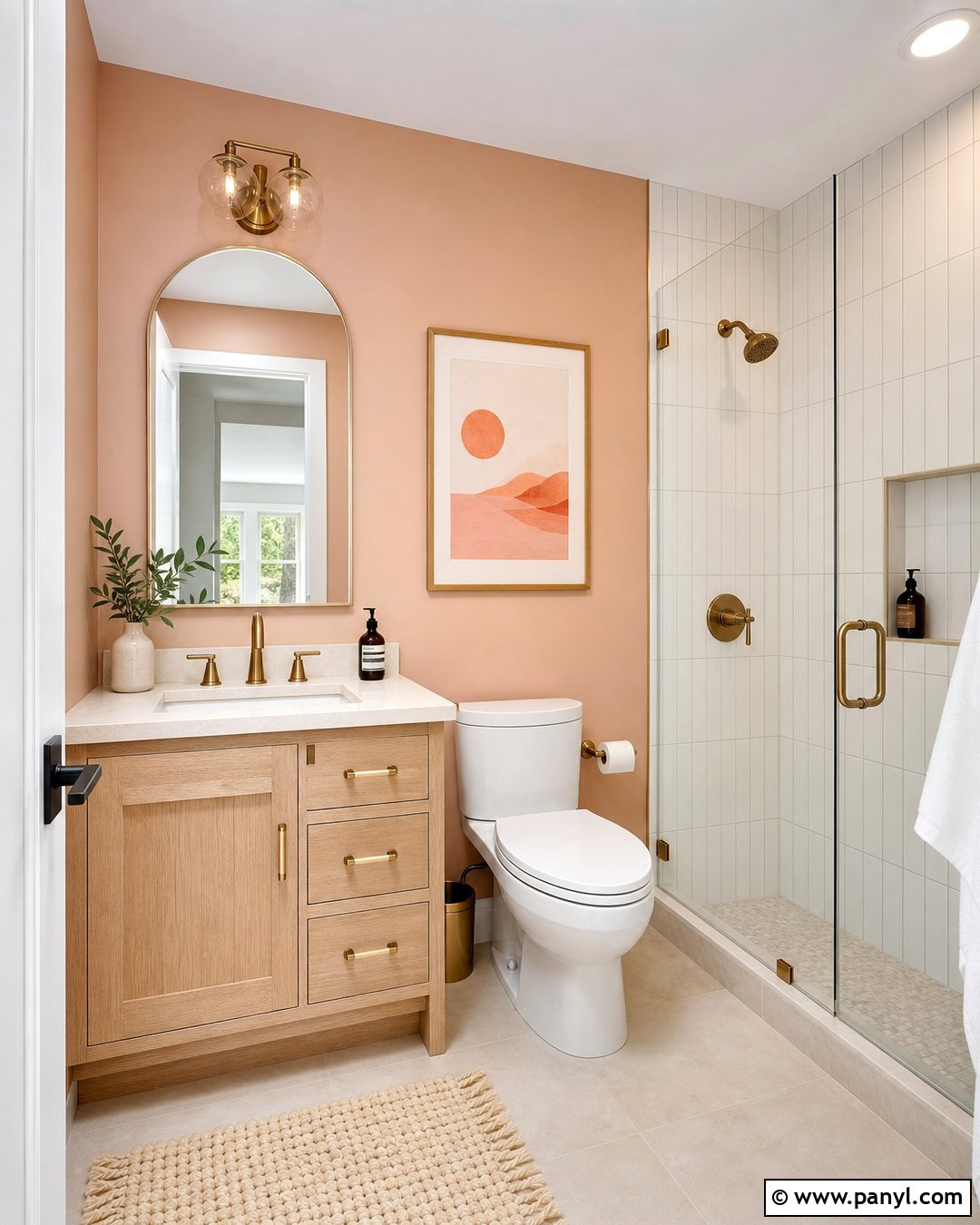 Soft Peach Small Bathroom Walls - 25 Small Bathroom Wall Color Ideas