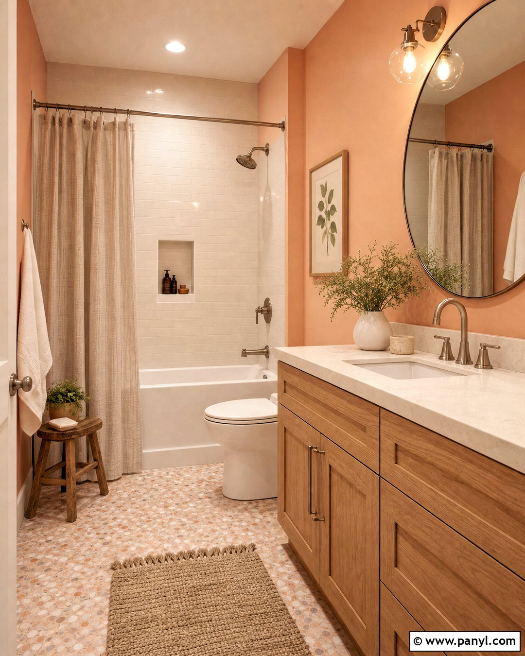 Soft Peach Small Bathroom - 20 small bathroom colours