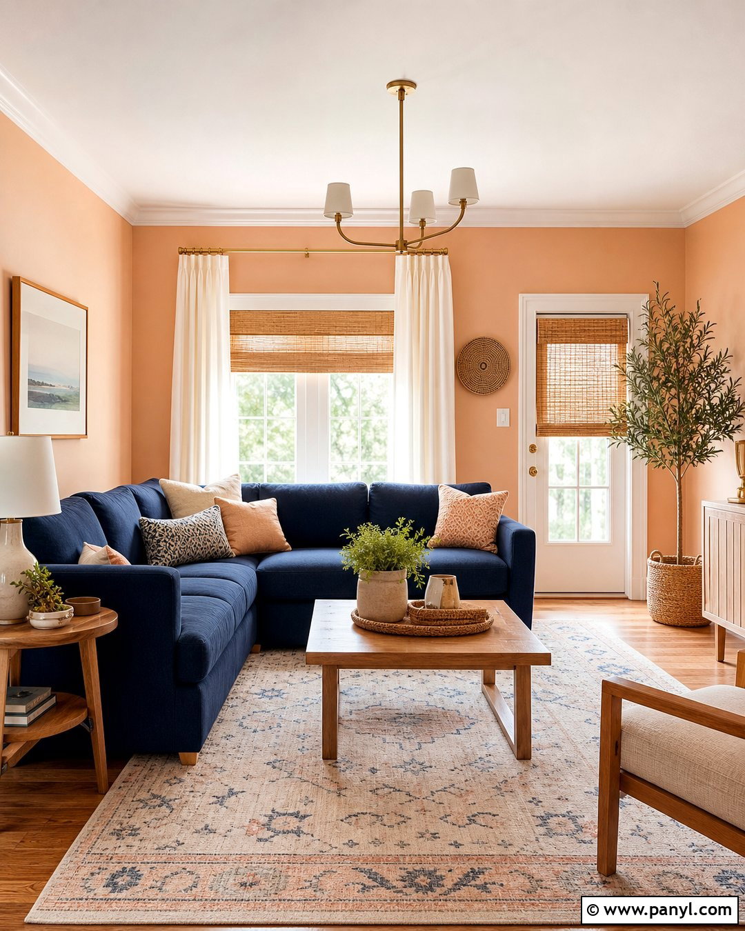 Soft Peach Wall Color - 20 Best Wall Color For Blue Couch Ideas