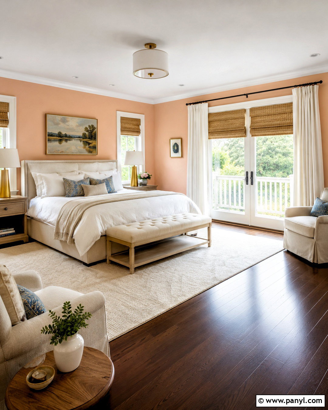 Soft Peach Walls With Dark Wood Floors - 35 wall colors for dark wood floors