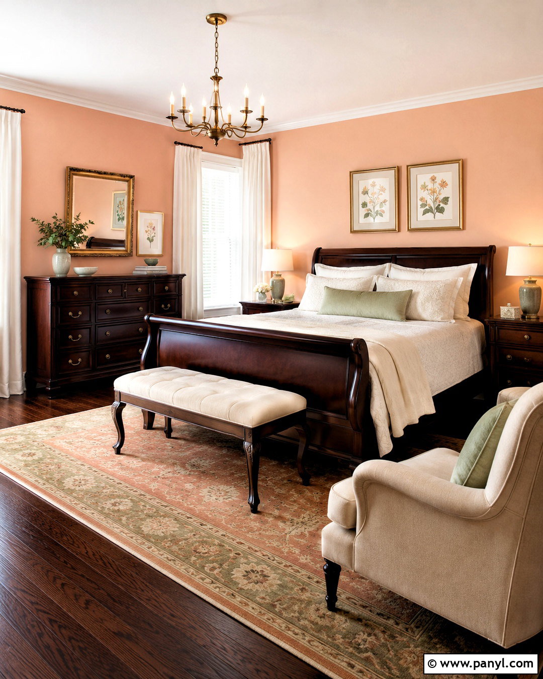 Soft Peach Walls With Dark Wood - 20 Wall Colors To Match Dark Wood Ideas