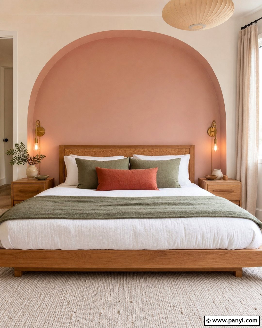 Soft Pink Arch Accent Wall - 25 Soft Pink Wall Paint Ideas
