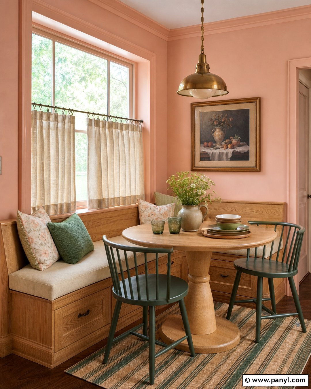 Soft Pink Breakfast Nook Walls - 25 Soft Pink Wall Paint Ideas