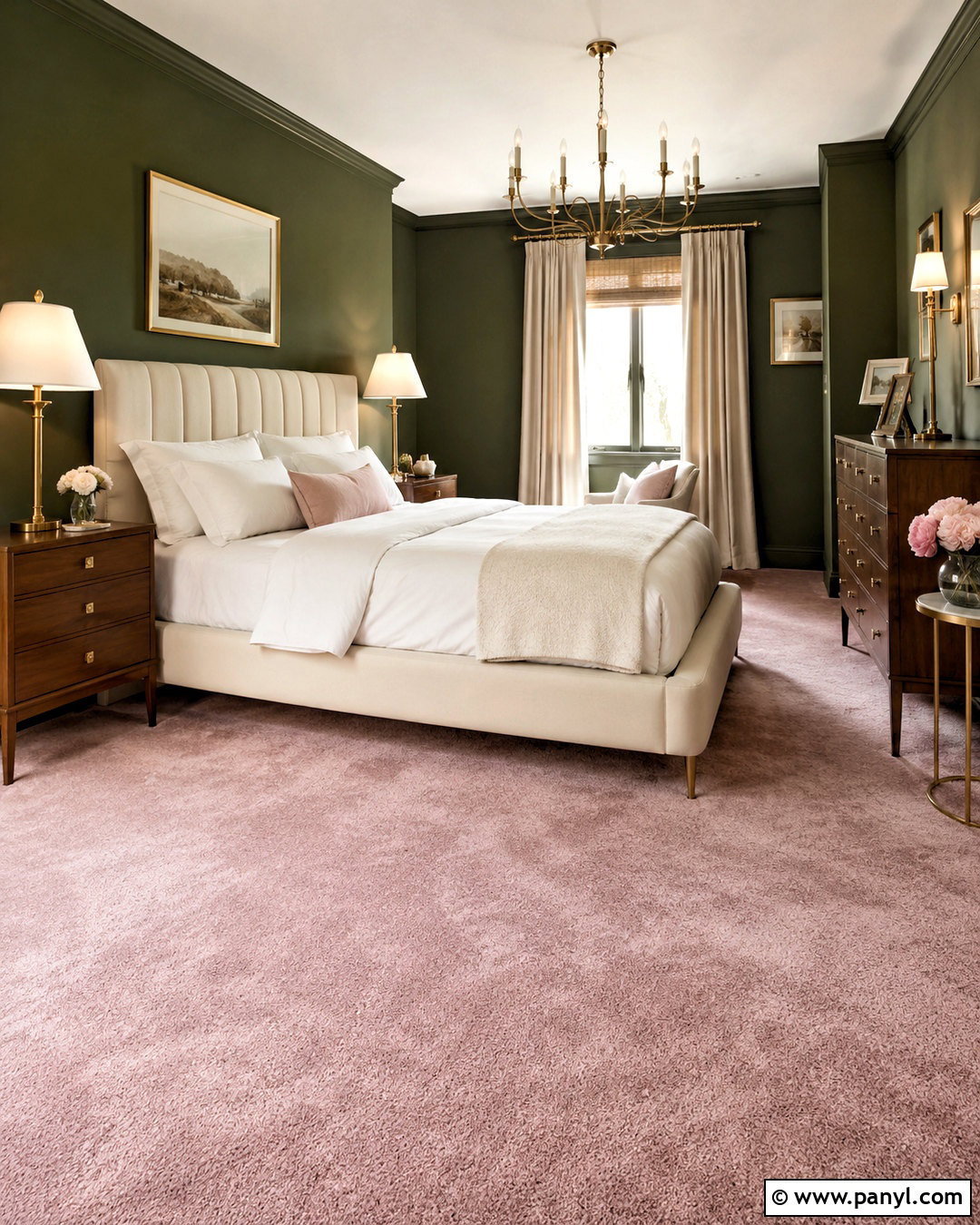 Soft Pink Carpet With Dark Green Walls - 20 What Color Carpet Goes With Green Walls