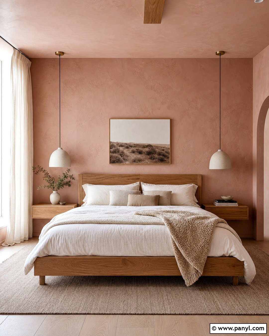 Soft Pink Clay Plaster Wall - 30 texture colour wall ideas