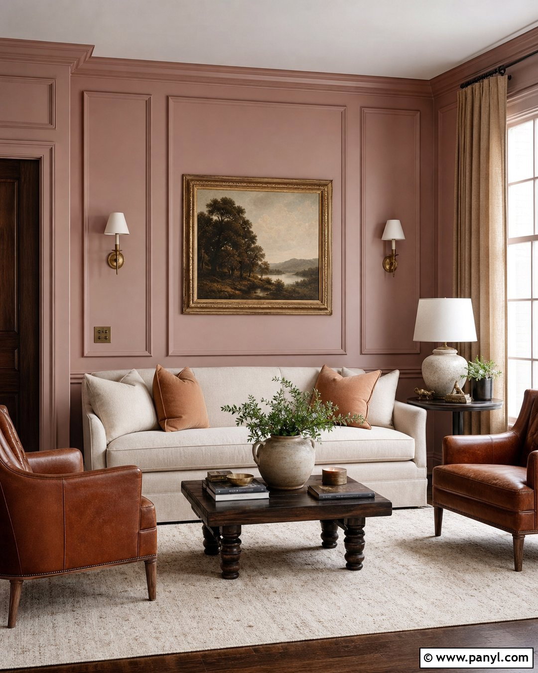 Soft Pink Paneled Walls - 25 Soft Pink Wall Paint Ideas