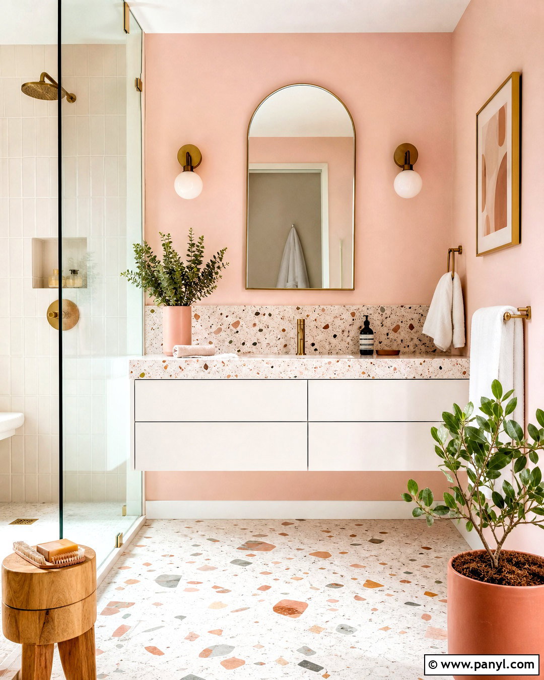 Soft Pink Terrazzo Bathroom - 20 soft pink bathroom ideas