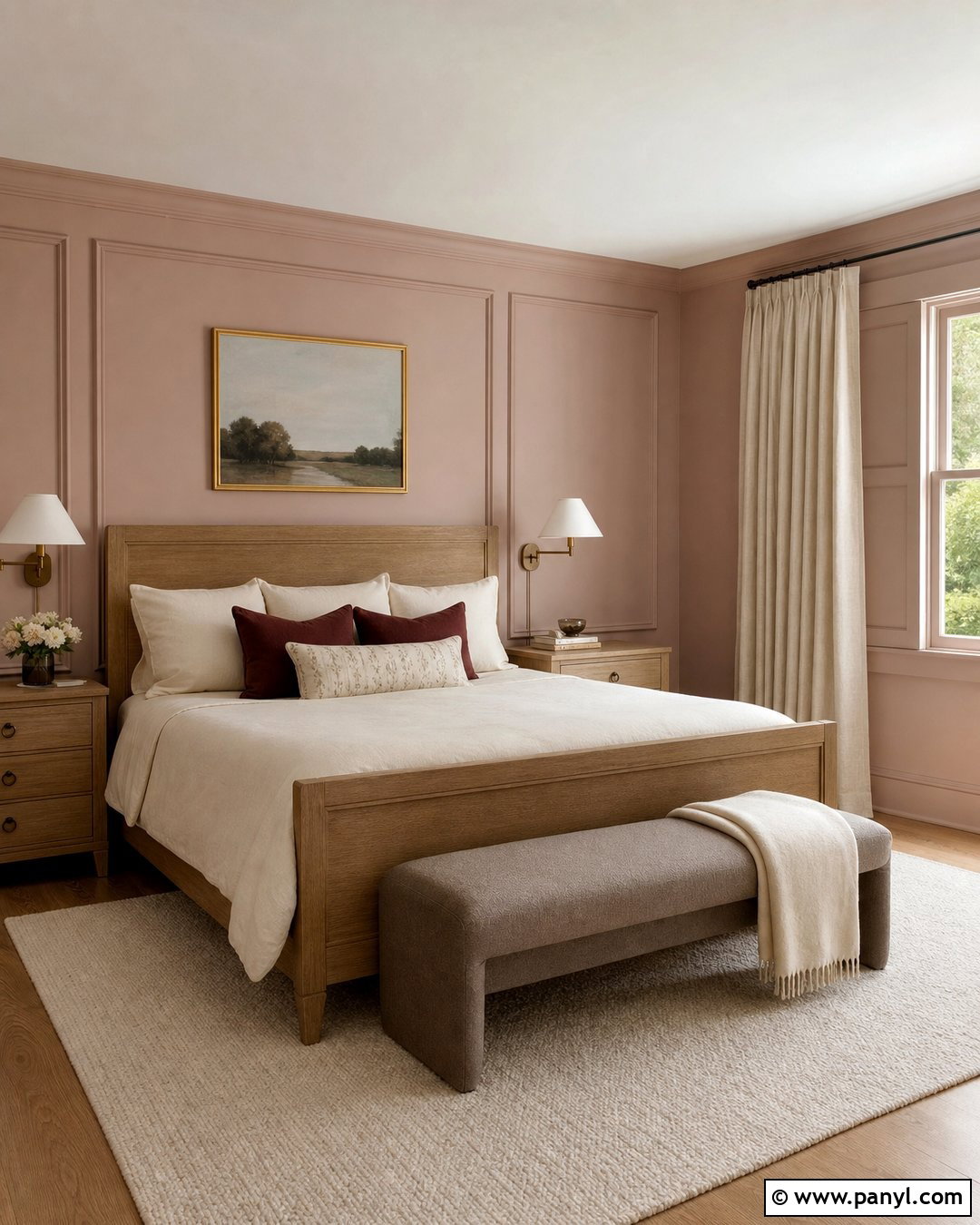 Soft Pink Wall Moulding With Matching Walls - 25 Wall Moulding Color Ideas