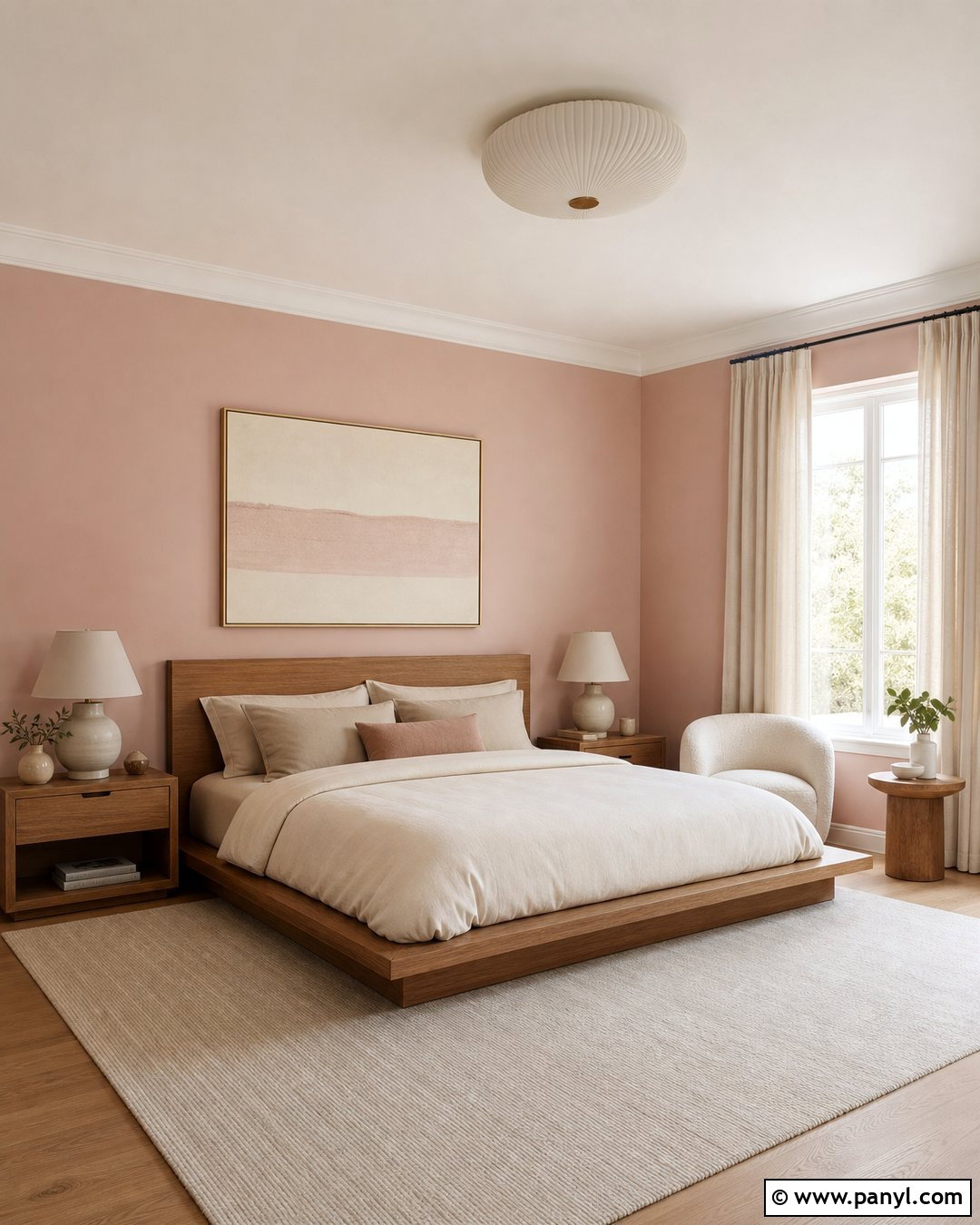 Soft Pink Walls With Cream And Oak - 30 pink wall color combination ideas
