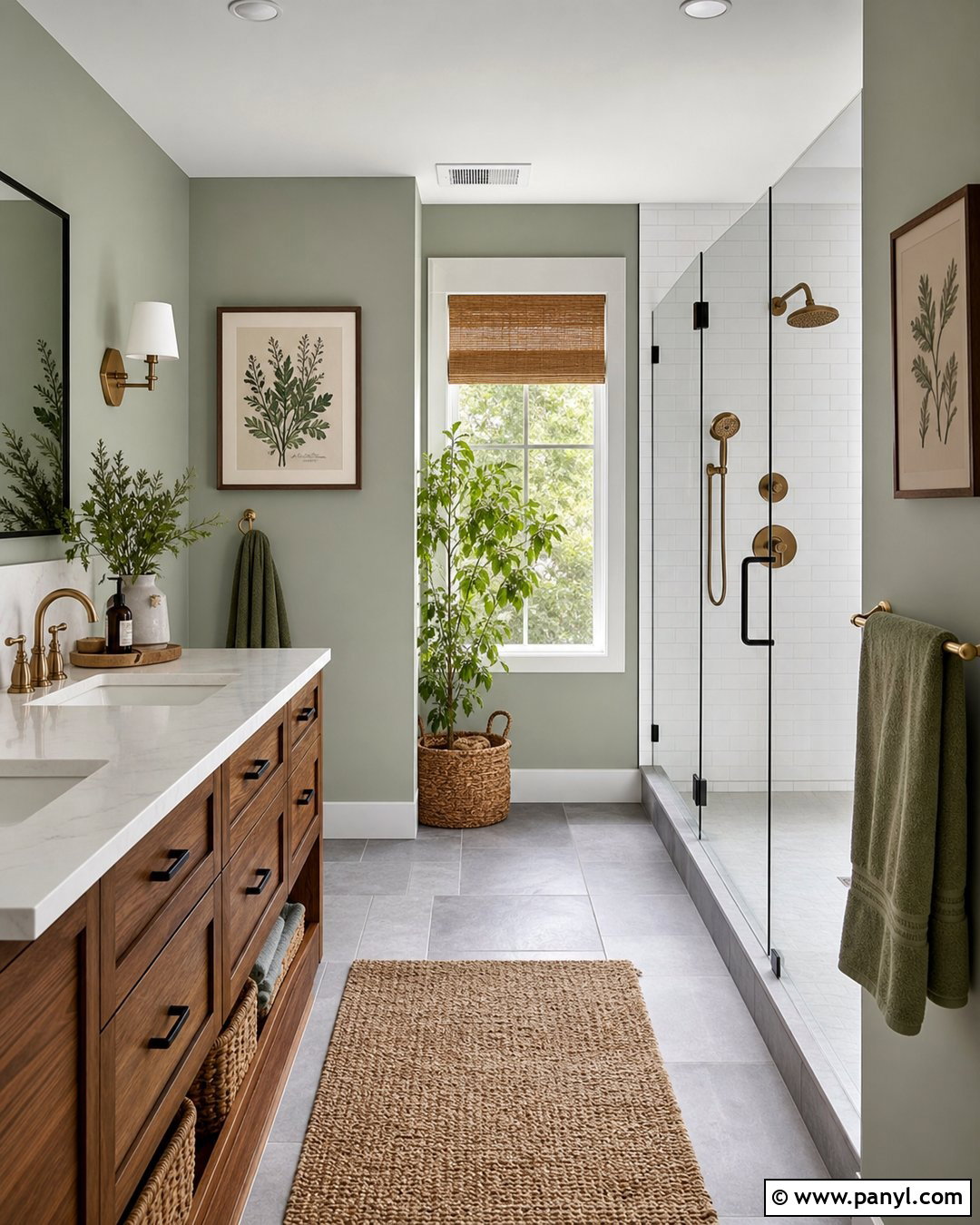 Soft Sage Green Bathroom Walls - 20 Bathroom Wall Color With Gray Floor Ideas
