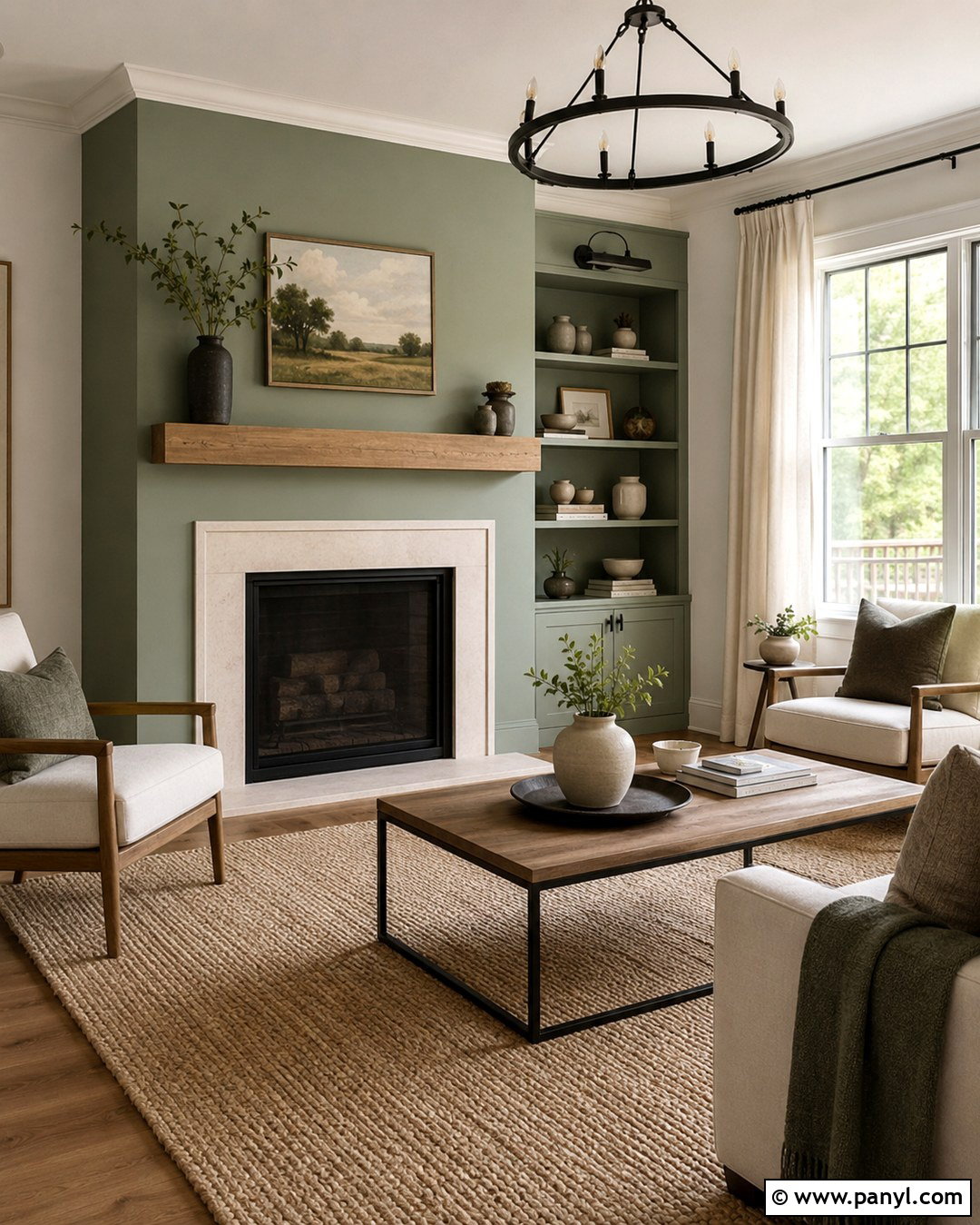 Soft Sage Green Fireplace Wall - 20 Green Fireplace Wall Paint Colors