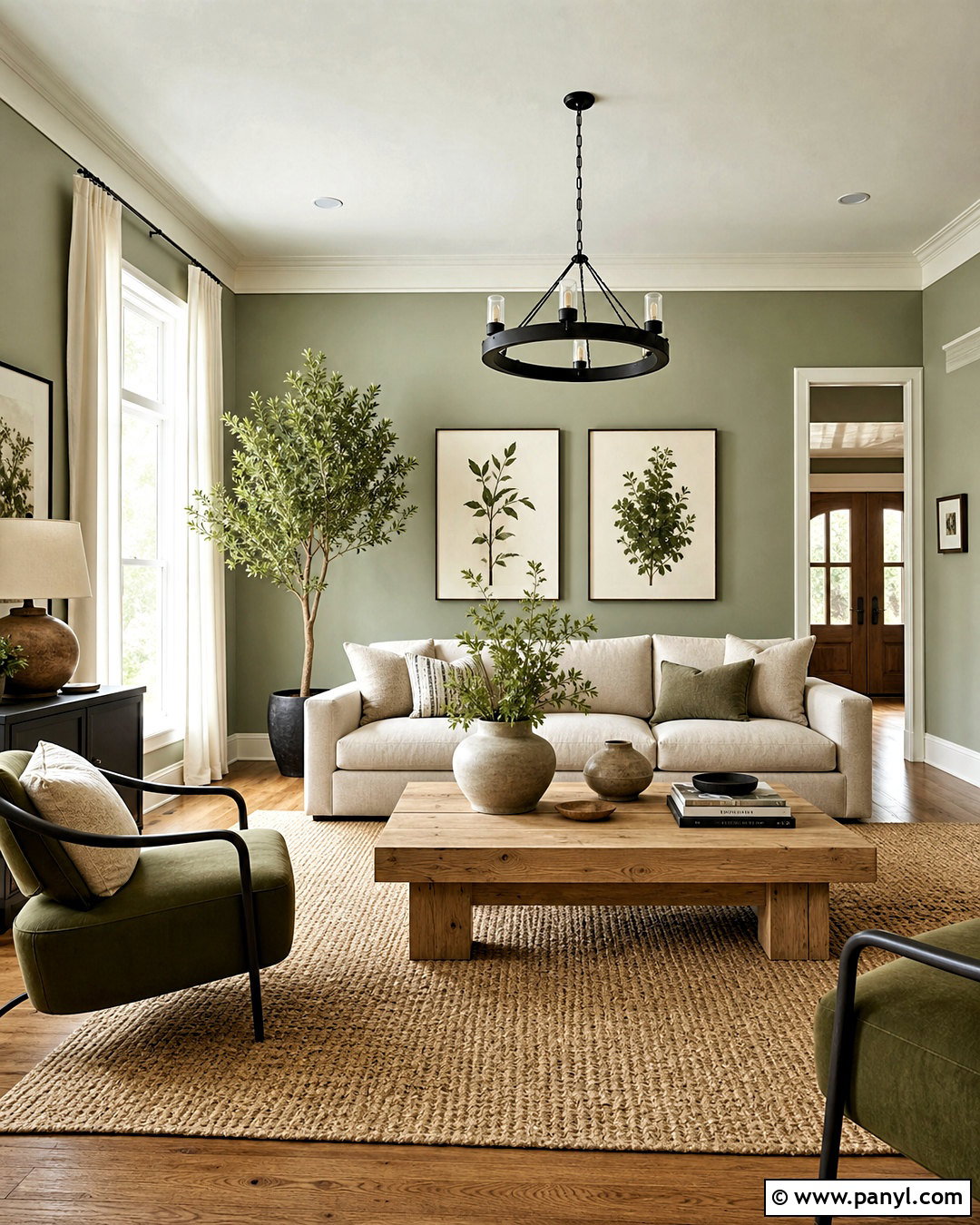 Soft Sage Green Living Room - 20 calming paint colors for living room ideas
