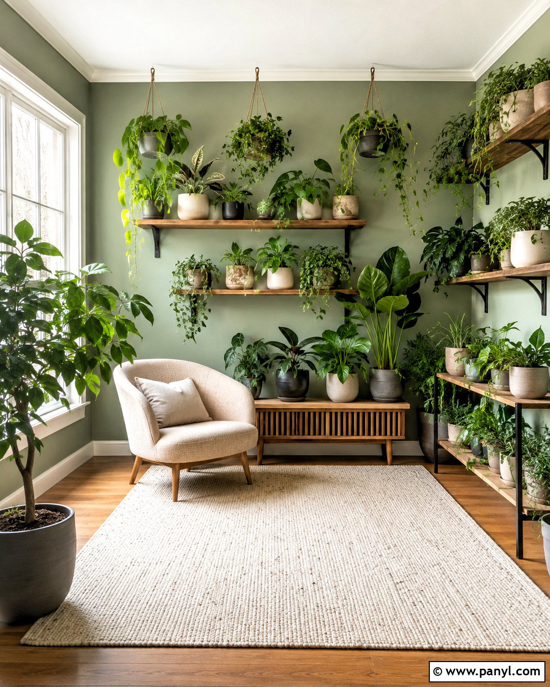 Soft Sage Green Plant Room - 20 Wall Colors For Plant Room Ideas