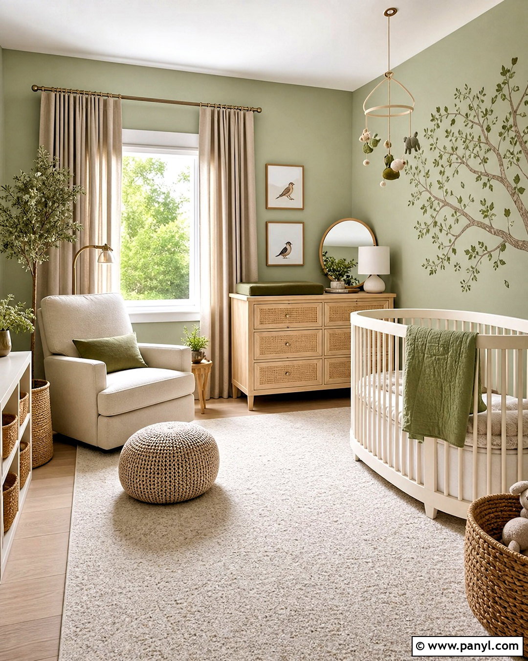 Soft Sage Nature Nursery - 20 sherwin williams green nursery ideas