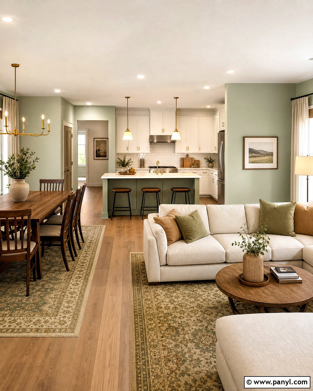 Soft Sage Open Concept Space - 20 soft sage sherwin williams ideas