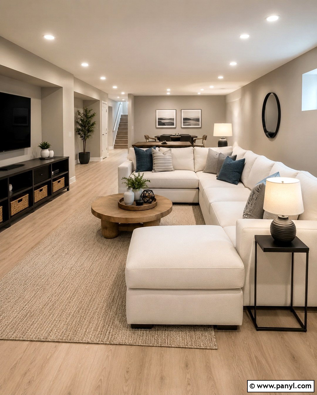 Soft Taupe Basement With Light Flooring - 20 Soft Taupe Wall Color Ideas